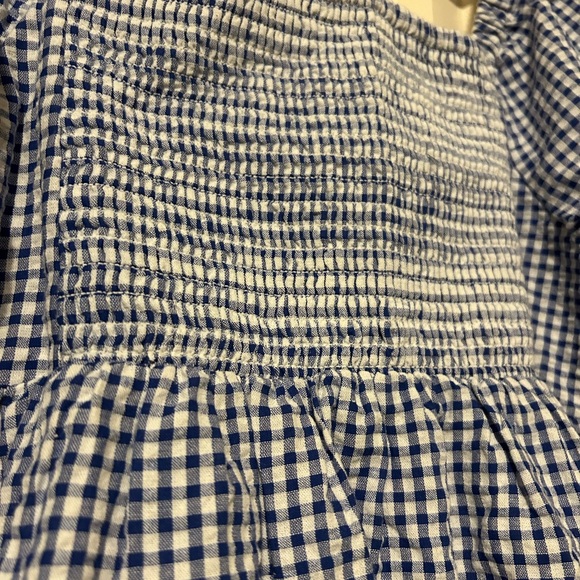 Blue gingham Old Navy puff sleeve v-neck dress NWT - Picture 3 of 7